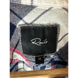Rails Hunter Plaid Flannel Button Up Shirt Size M Red‎ Navy Patriot/Cranberry thumbnail 7