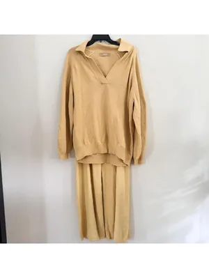Free People Drea Sweater & Pants Set in Light Yellow thumbnail 2