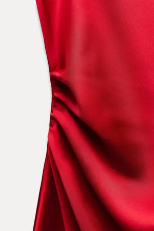 Zara dress Maxi Red satin Lingerie Fitted wedding Party thumbnail 10