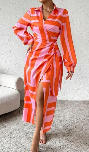 Pink and orange dress thumbnail 1