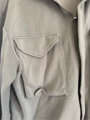 Yogalicious Light Gray Utility Jacket with Front Flap Pockets thumbnail 4