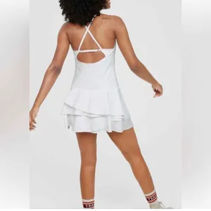 NEW OFFLINE BY AERIE Tennis Dress White Sleeveless Ruffle Hem LARGE Soft Support thumbnail 3