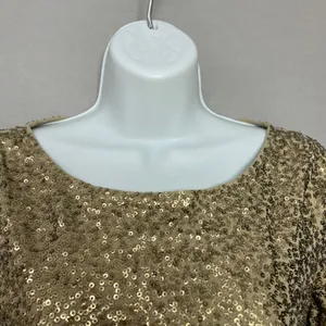 J. Crew Sequin Shirt Boat Neck 3/4 Sleeves Size XS Women Gold Christmas Top thumbnail 15