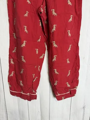 Loft Sleep Pajamas Sz Large 2-Piece Set Wiener Dog Christmas Lights Short Sleeve thumbnail 5