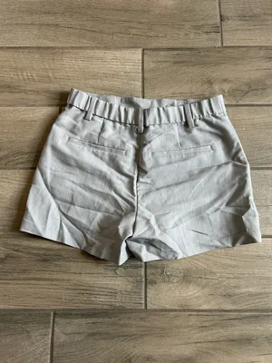 Abercrombie & Fitch Light Gray High-Waist Pleated Women's Shorts thumbnail 4