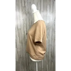 NWT Buckle Women's Taupe Short Sleeve Crew Neck Open-Back‎ Top Size Small Casual thumbnail 6