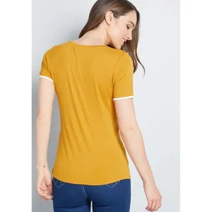 Modcloth‎ Golden Yellow What's the Hap Short Sleeve T-Shirt M thumbnail 2