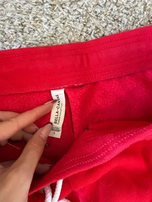 Bella Canvas Red Jogger Sweatpants with Drawstring thumbnail 2
