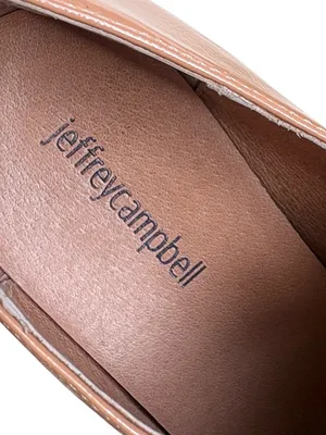 EUC Jeffrey Campbell Leather Librarian Loafers Tan Patent Size 9.5 thumbnail 2