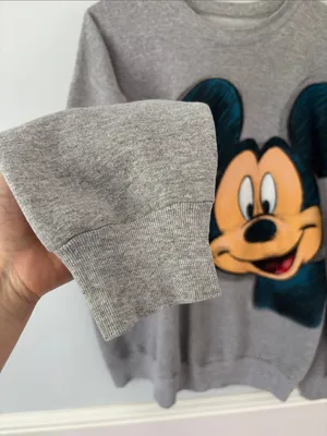 Vintage Mickey Mouse Disney Y2K Crewneck Sweatshirt Gray Unisex XL Vtg 2000s thumbnail 4