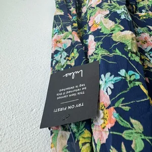 NWT Lulu's Next To You Navy Blue Floral V-Neck Ruffle Midi Dress thumbnail 9