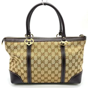 Gucci GG monogram canvas and leather tote thumbnail 3