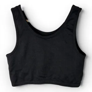 Aerie Womens Black Ribbed Seamless Crop Tank Top Size Large thumbnail 2