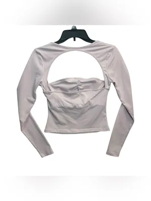 Princess Polly Pink Cutout Ruched Long Sleeve Crop Top Women’s US 4 Y2K thumbnail 4