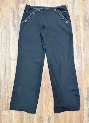 Alice Temperley for Target Black Wide‎ Leg Pants Women's 9 Button Detail thumbnail 1