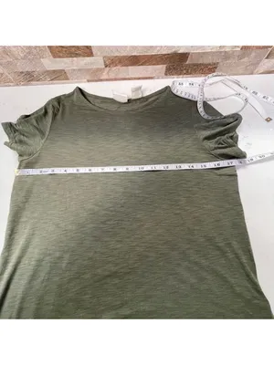 ST. Tropez West women basic t-shirt khaki olive cotton blend Sz XS thumbnail 5