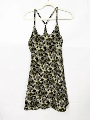 Outdoor Voices The Exercise Dress Tennis Athletic Tea Tree Floral Olive Green thumbnail 2
