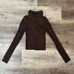 URBAN OUTFITTERS Chocolate Ribbed Henley Top thumbnail 4