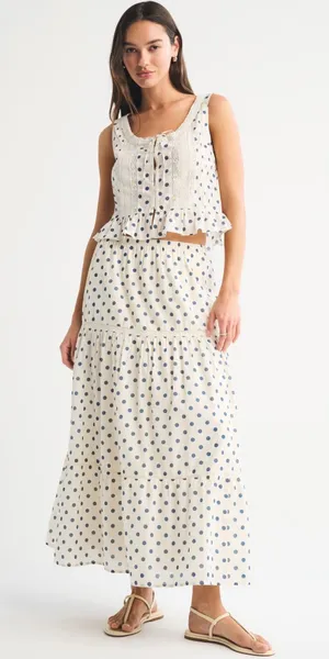 Abercrombie & Fitch Polka Dot Maxi Skirt thumbnail 1