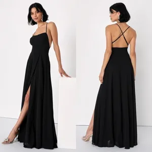NWT Lulus Dreamy Romance‎ Backless Maxi Dress in Black Size Extra Small thumbnail 6