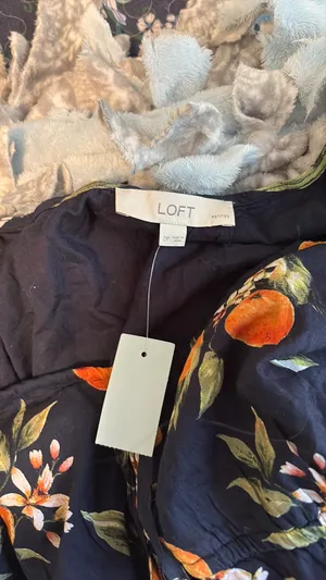 Orange, navy long maxi dress from loft thumbnail 2