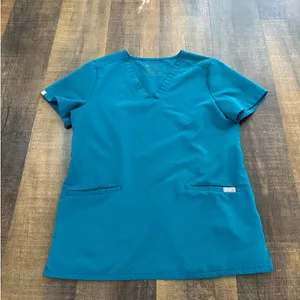 Figs Pacific Blue Casma Three-Pocket Scrub Top Size Small thumbnail 2