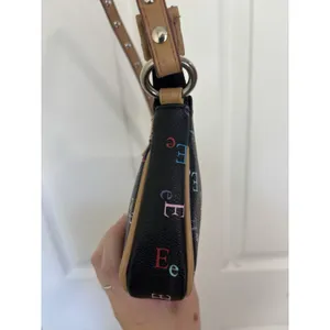 Vtg Y2K Limited Too Monogram Shoulder Bag Black Rainbow Letter E Bow Purse thumbnail 5