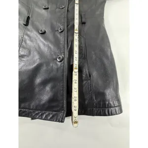 Pelle Studio Wilsons Leather Black Double Breasted Pea Coat Thinsulate Small thumbnail 7