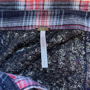 Little Bit of Sugar Red Plaid Sequin Tunic Flannel Shirt thumbnail 13