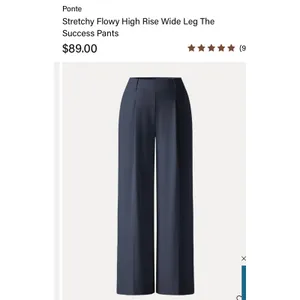 OGL Stretchy Flowy High Rise Wide Leg The Success Pants Midnight Navy Size XS thumbnail 3