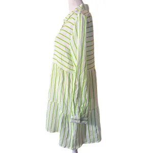 Anne Cole Ibiza Shirt Dress Womens S Lime Green NEW Striped Cotton Cover Up‎ thumbnail 11