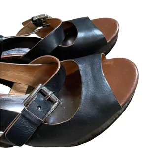 Coach Black Double Buckle Strappy Open Toe Platform Wedge Women’s Size 8 thumbnail 3