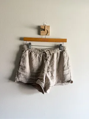 Abercrombie & Fitch Tie Waist Linen Mix Shorts Size S thumbnail 3