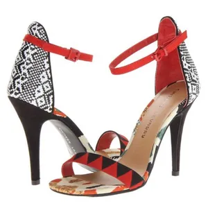 Chinese Laundry La Paz Black, White and Ginger Ankle Strap Heels thumbnail 1