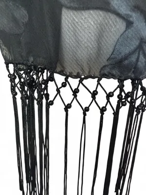 Black Beaded Shawl Scarf thumbnail 6