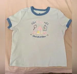 Disney Belle Light Blue T-Shirt with Blue Accents thumbnail 1