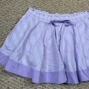 Aerie Purple Striped Button Front Paperbag Waist Comfy Mini Skort Womens Large thumbnail 9