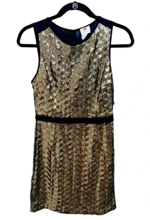 One Clothing Gold Sequin Party‎ Dress Sleeveless Cocktail Evening Mini Dress E28 thumbnail 1