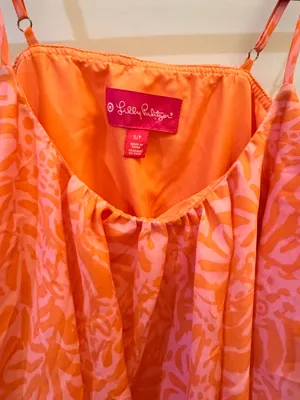 Lilly Pulitzer for Target Pink & Orange Giraffe Print Ruffle Dress – Size Small thumbnail 2