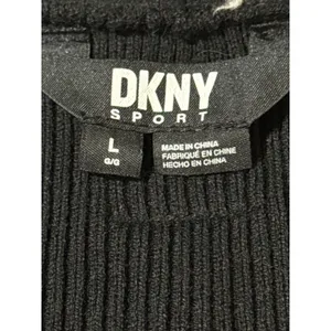 DKNY Medium Black Ribbed Henley Long Sleeve Bodysuit Snap Front thumbnail 5
