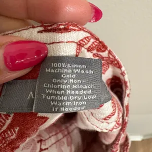 Ann Taylor Womens Red White Floral 100% Linen Mini Pencil Skirt Size 10 Pockets thumbnail 5