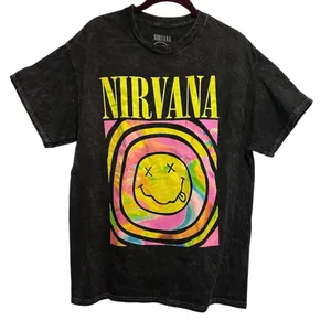 NIRVANA Black Tee with Vibrant Graphic Large thumbnail 1