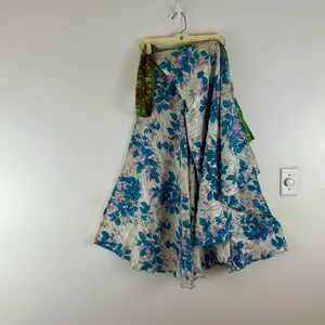 Reversible Maxi Wrap Skirt BINS907 Green thumbnail 2