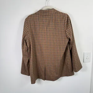 Madewell Caldwell Double Breasted Blazer Desert Check Dark Academia Womens Large thumbnail 10