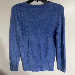 Women's Evie V-Neck Blue Fuzzy Long Sleeve Sweater Size‎ XL thumbnail 8