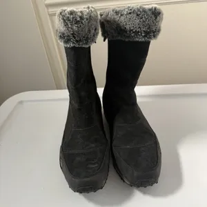 The North Face Primaloft Insulated Snow Black Suede Gray Winter Grip Size 9 thumbnail 4