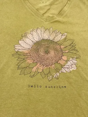 Life is Good Women's Classic Fit Tee Size Small Hello Sunshine Sunflower Cotton thumbnail 4