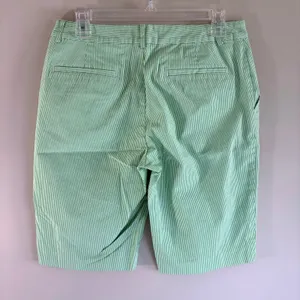 Ralph Lauren‎ Active Green White Pinstripe Golf Shorts Women 6 Seersucker Style thumbnail 2