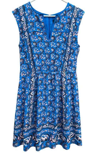 EUC J. Crew Silk Sleeveless Scarf Print Dress Size 6 thumbnail 1