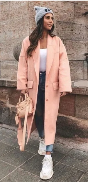 Zara Blush Pink Long Trench Coat thumbnail 1